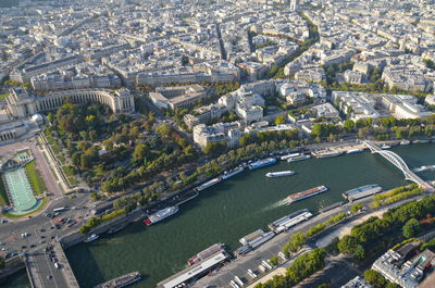 High angle view of city