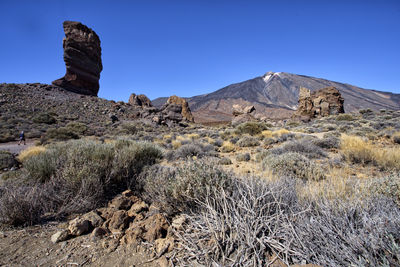 View of the pico dem teide against clear sky 