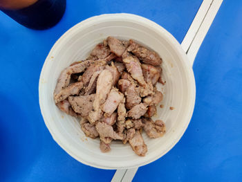 High angle view of food in bowl