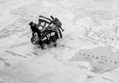 High angle view of person on snow