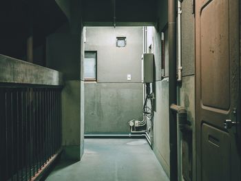 Interior of empty corridor of spooky building