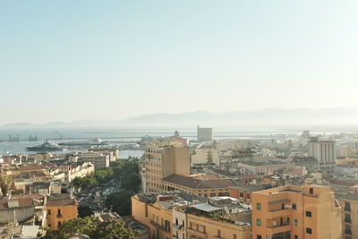 High angle view of townscape against sky