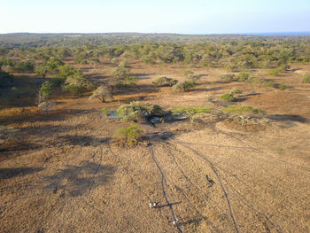 Scenic view of land against sky