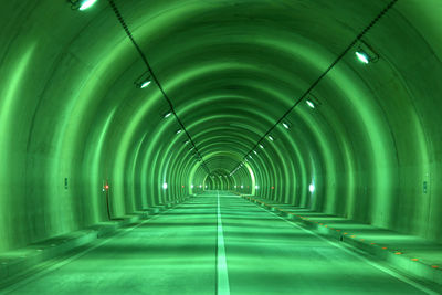 Illuminated empty tunnel