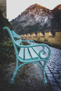 Empty bench in park