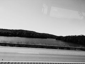 Scenic view of lake against clear sky