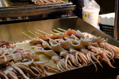 Close-up of food for sale in market