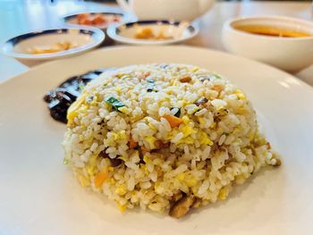 Close-up of food in plate on table