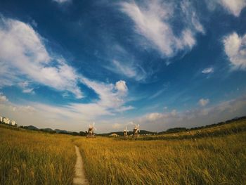 Scenic view of field against sky