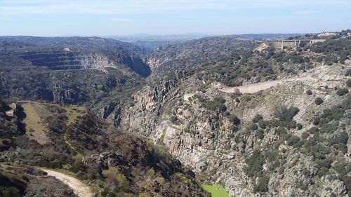 High angle view of landscape against sky