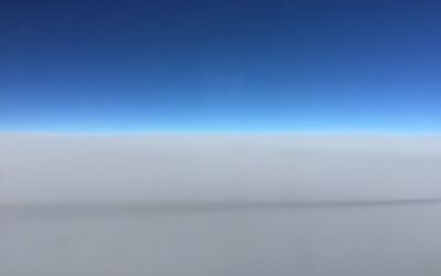 Close-up of sea against clear blue sky