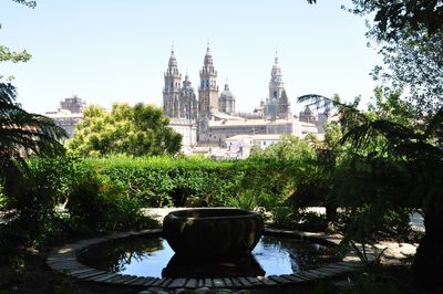 View of temple in city