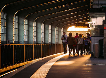 People in city at night