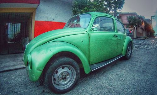 Vintage car on street