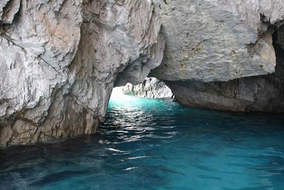 Rock formation in sea