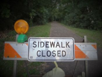Close-up of road sign