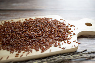 Close-up of chocolate cake on table