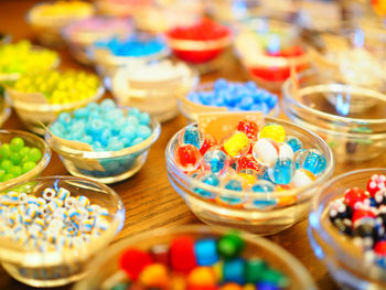 Close-up of cupcakes on table