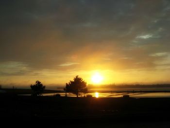 Scenic view of sunset over sea