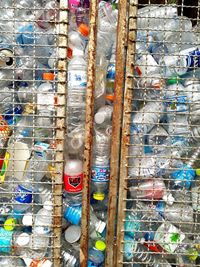 Full frame shot of multi colored bottles