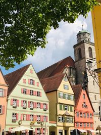 Low angle view of buildings against sky