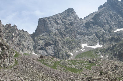 Scenic view of rocky mountains against sky