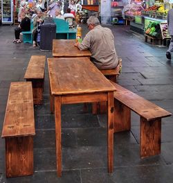 Man working on table