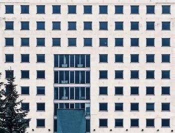 Minimal office facade with many windows