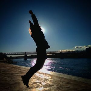 Woman standing in water