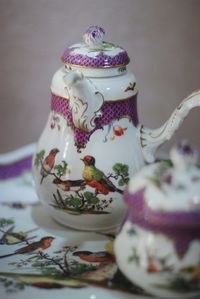 Close-up of porcelain kitchenware.