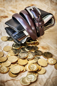 Close-up of machine on table