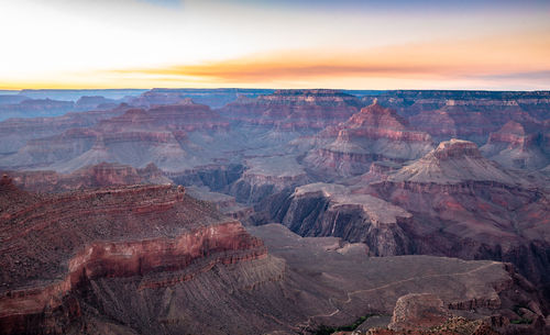 Aerial view of dramatic landscape