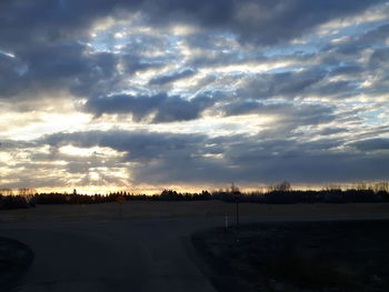 Scenic view of dramatic sky during sunset