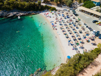 High angle view of beach