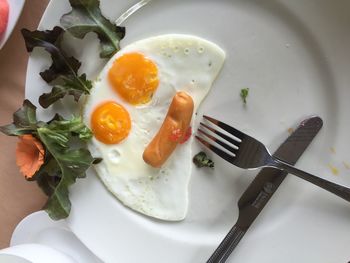 Close-up of breakfast in plate