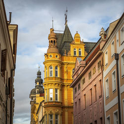 Low angle view of buildings against sky