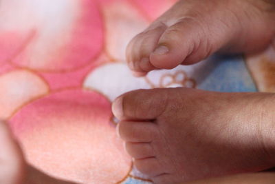 Close-up of baby hand