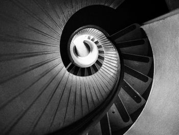 Directly above shot of spiral staircase