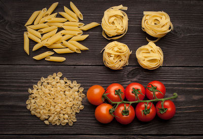 High angle view of food on table