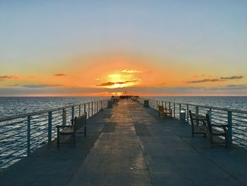 Scenic view of sea against clear sky during sunset