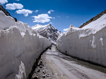 Snow covered mountain against sky