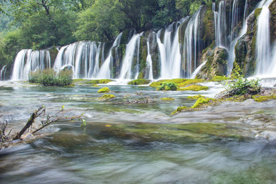 Scenic view of waterfall