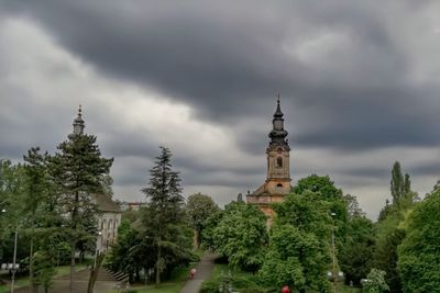 View of temple against cloudy sky