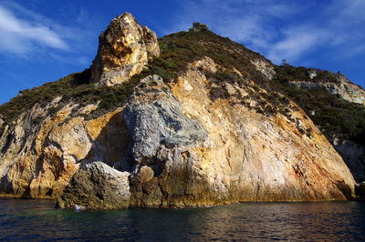 Scenic view of sea and rock formation