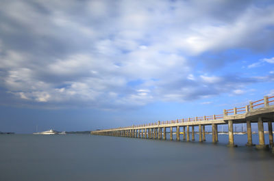 Bridge over sea against sky