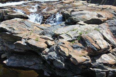 High angle view of rocks