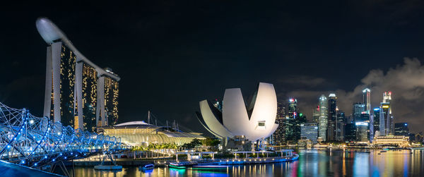 Illuminated cityscape at night