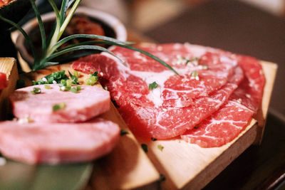 Close-up of food on table