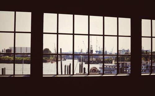 View of building through window