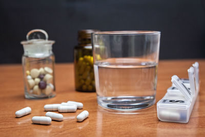 Close-up of drink in glass on table